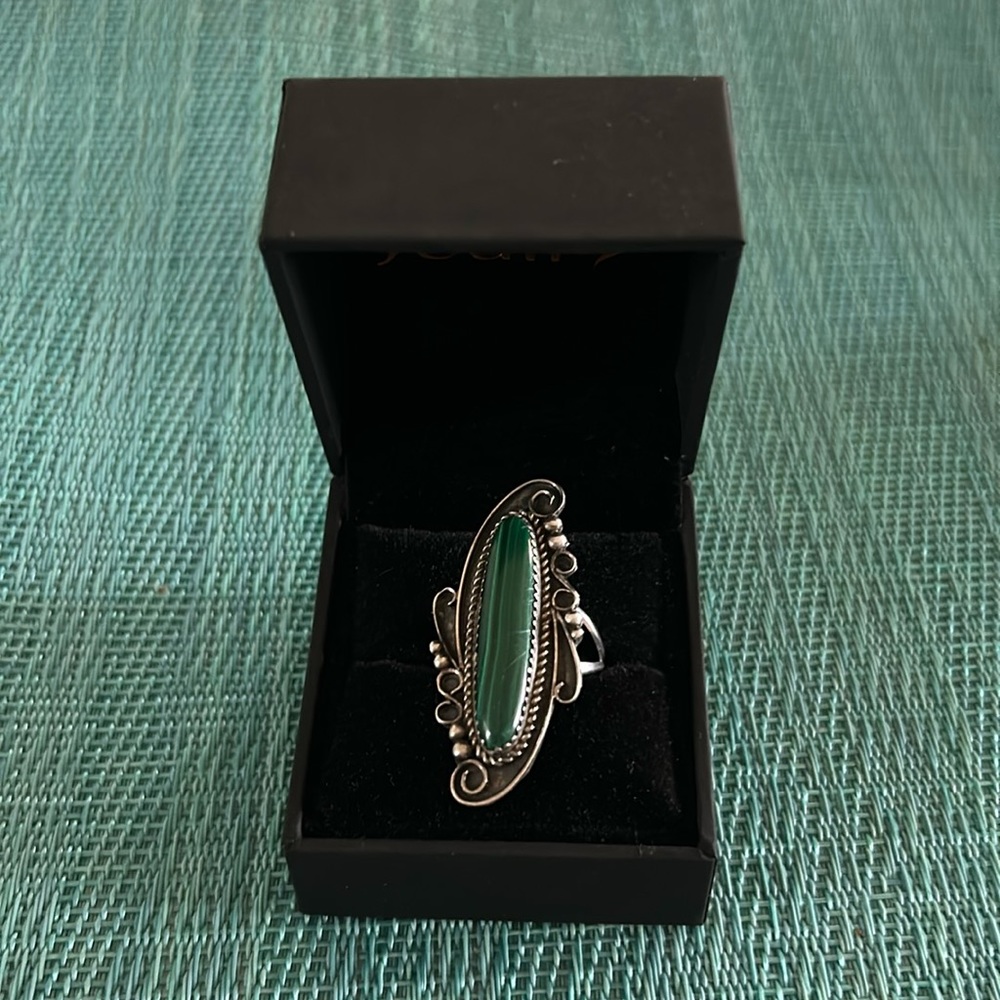 Navajo Malachite and Sterling ring